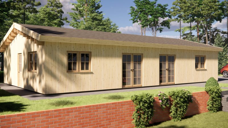 Maison en bois LT-003 96m² 44mm + BARDAGE